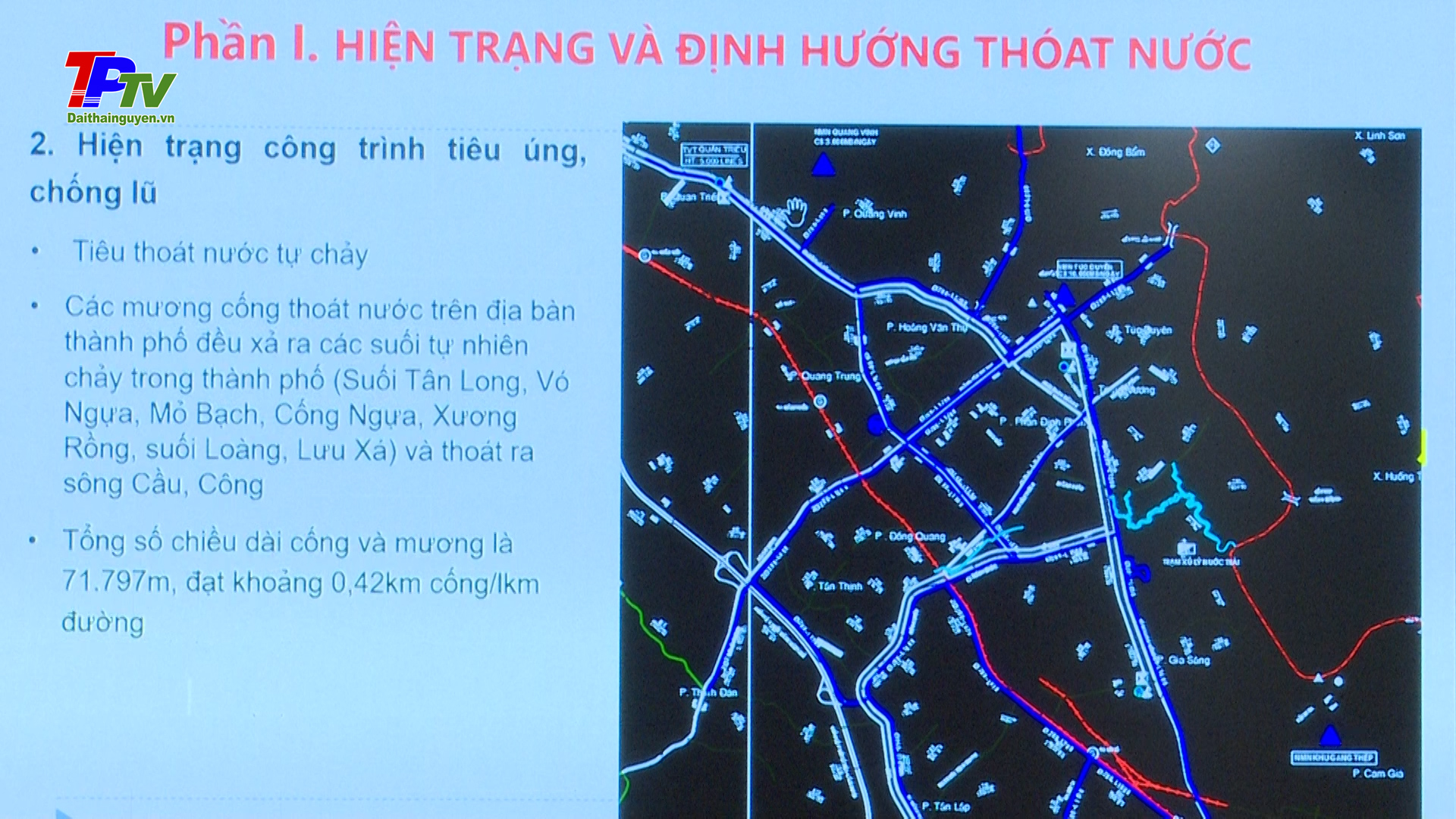 Đồng chí Bí thư Tỉnh ủy cho ý kiến vào giải pháp chống ngập úng thành phố Thái Nguyên.