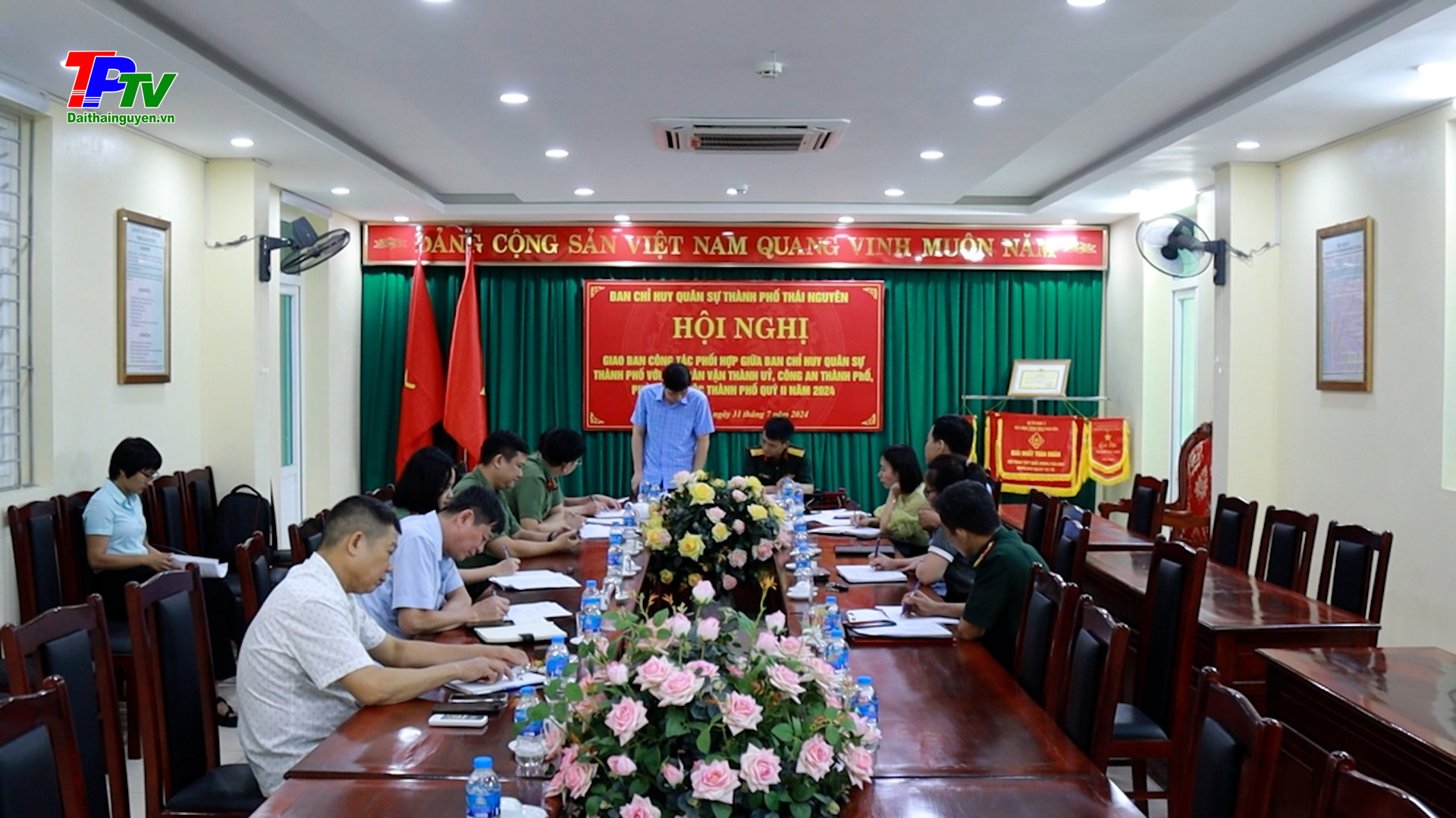 Giao ban công tác phối hợp giữa Ban CHQS thành phố với Ban Dân vận Thành ủy, Công an thành Phố Phòng Dân tộc thành phố Quý II/2024.