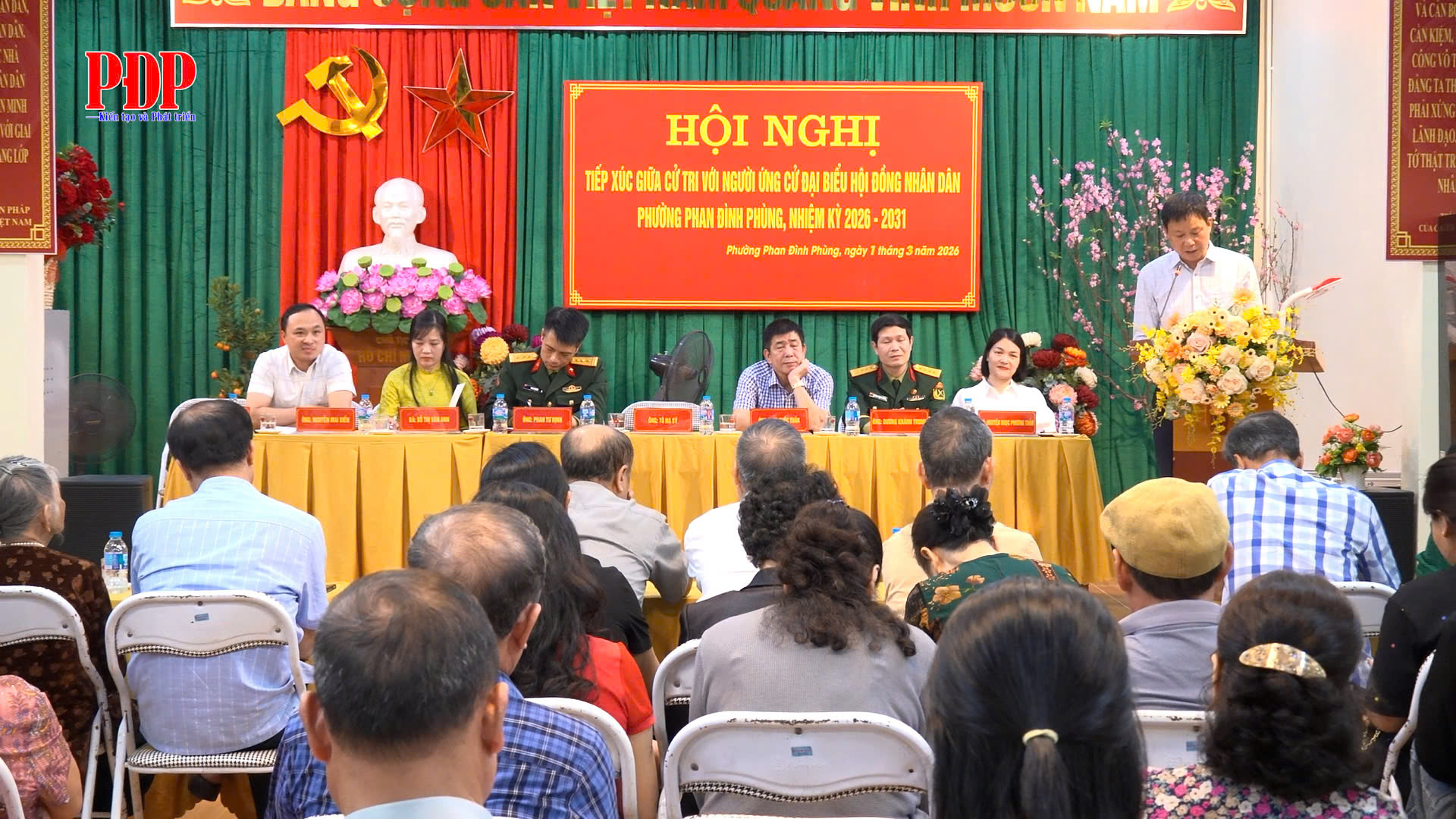 Những người ứng cử đại biểu HĐND phường Phan Đình Phùng nhiệm kỳ 2026-2031 tại đơn vị bầu cử số 5 tiếp xúc cử tri các tổ dân phố 65,66,67