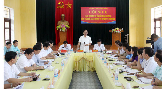 Ban Thường vụ Tỉnh ủy làm việc với các huyện Định Hóa, Phú Lương