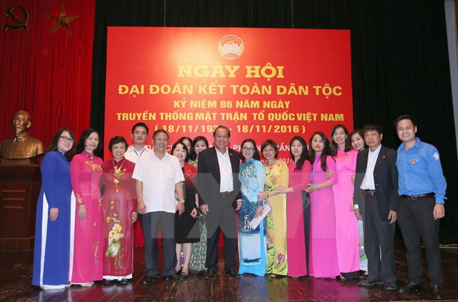 Phó Thủ tướng Thường trực Trương Hòa Bình dự ngày hội đại đoàn kết