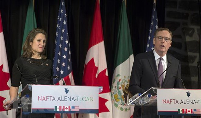 Mỹ và Canada chưa thu hẹp được bất đồng trong đàm phán sửa đổi NAFTA
