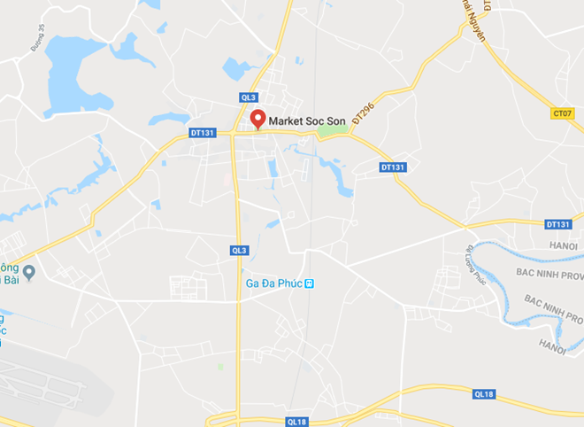 Cháy chợ Sóc Sơn lúc sáng sớm, diện tích hơn 1.000m2 bị thiêu rụi