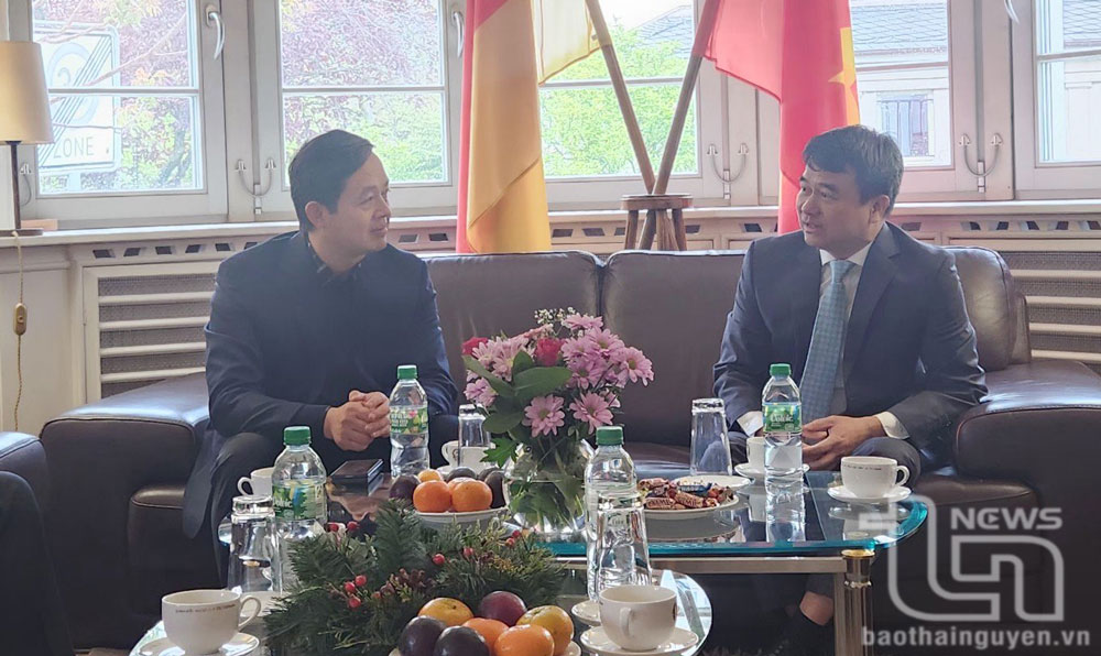 Đoàn công tác của tỉnh Thái Nguyên làm việc với Tổng lãnh sự quán Việt Nam tại Frankfurt (Đức)