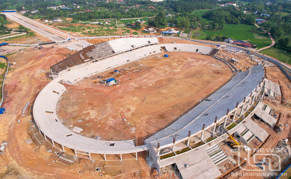 Dự án Sân vận động tỉnh Thái Nguyên: Thi công “thần tốc”