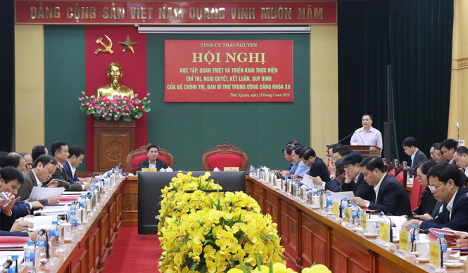 Quán triệt các chỉ thị, nghị quyết, kết luận, quy định của Bộ Chính trị, Ban Bí thư Trung ương Đảng khóa XII 