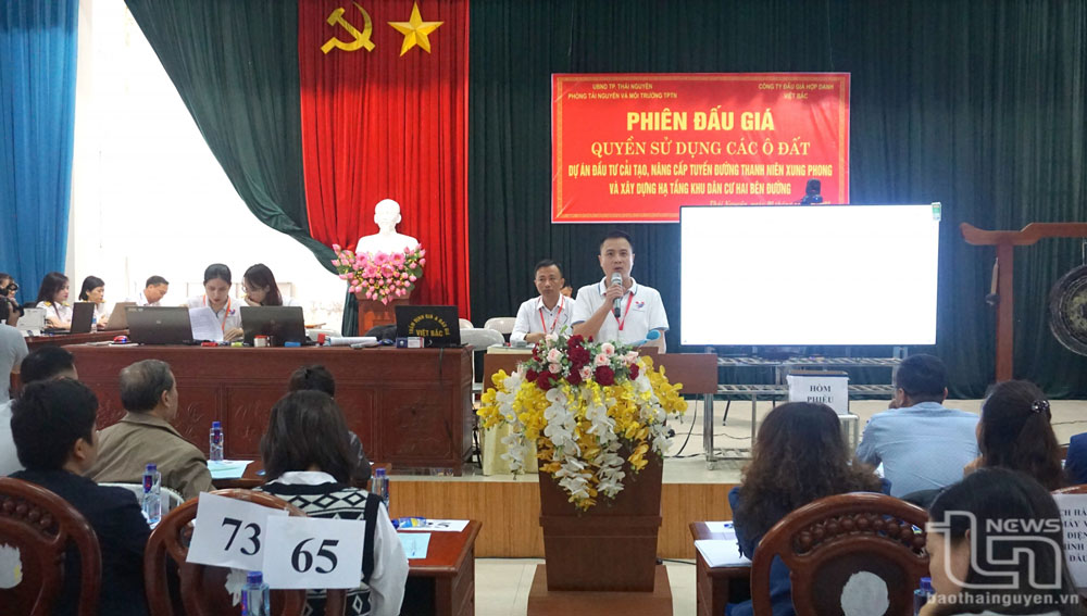 TP. Thái Nguyên: Thu trên 125 tỷ đồng qua phiên đấu giá đất Dự án đường Thanh niên xung phong