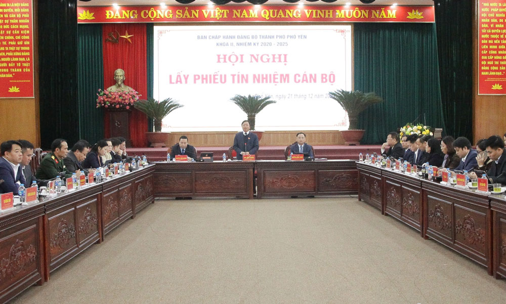 TP. Phổ Yên: Lấy phiếu tín nhiệm đối với bí thư và các phó bí thư Thành ủy