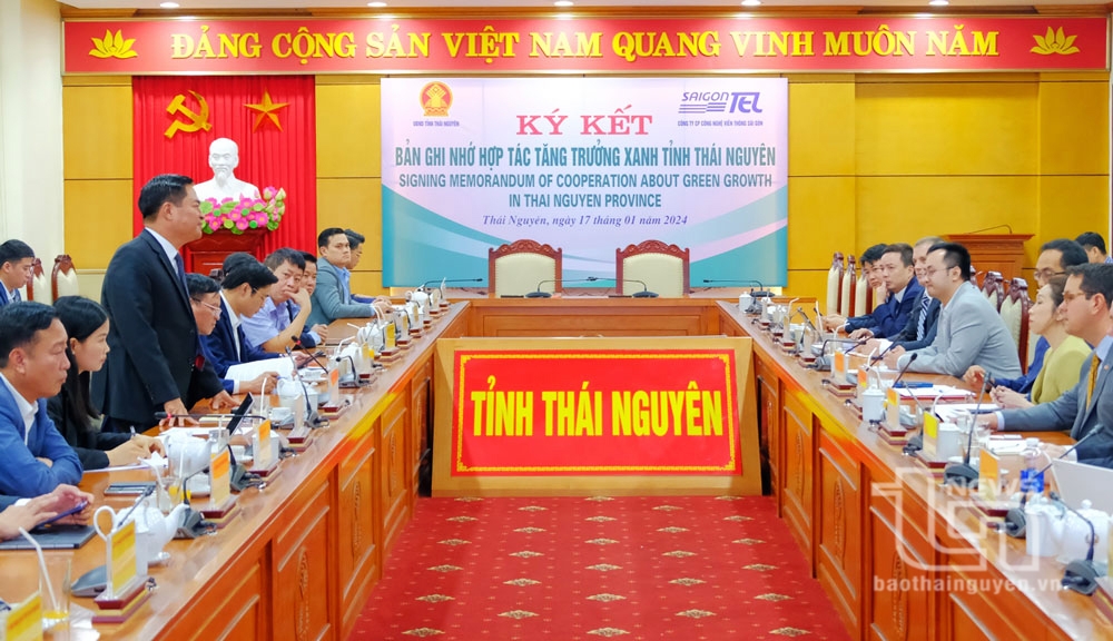 Ký kết bản ghi nhớ hợp tác tăng trưởng xanh tỉnh Thái Nguyên