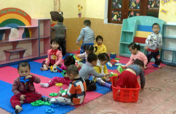 Học sinh Trường Mầm non Hoa Thép đã được trở lại trường
