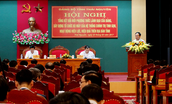Tổng kết đổi mới phương thức lãnh đạo của Đảng, xây dựng tổ chức bộ máy của hệ thống chính trị tinh gọn, hoạt động hiệu lực, hiệu quả của tỉnh Thái Nguyên