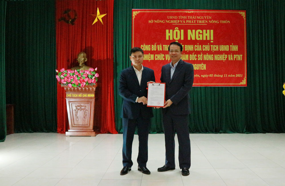 Điều động, bổ nhiệm Phó Giám đốc Sở Nông nghiệp và PTNT