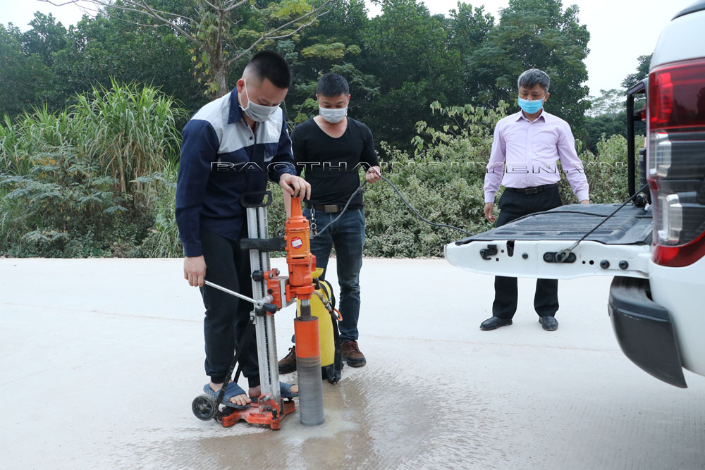 Kết quả kiểm định tuyến đường Phúc Thuận - Phúc Tân - Tân Cương: Bê tông mặt đường đạt tiêu chuẩn thiết kế