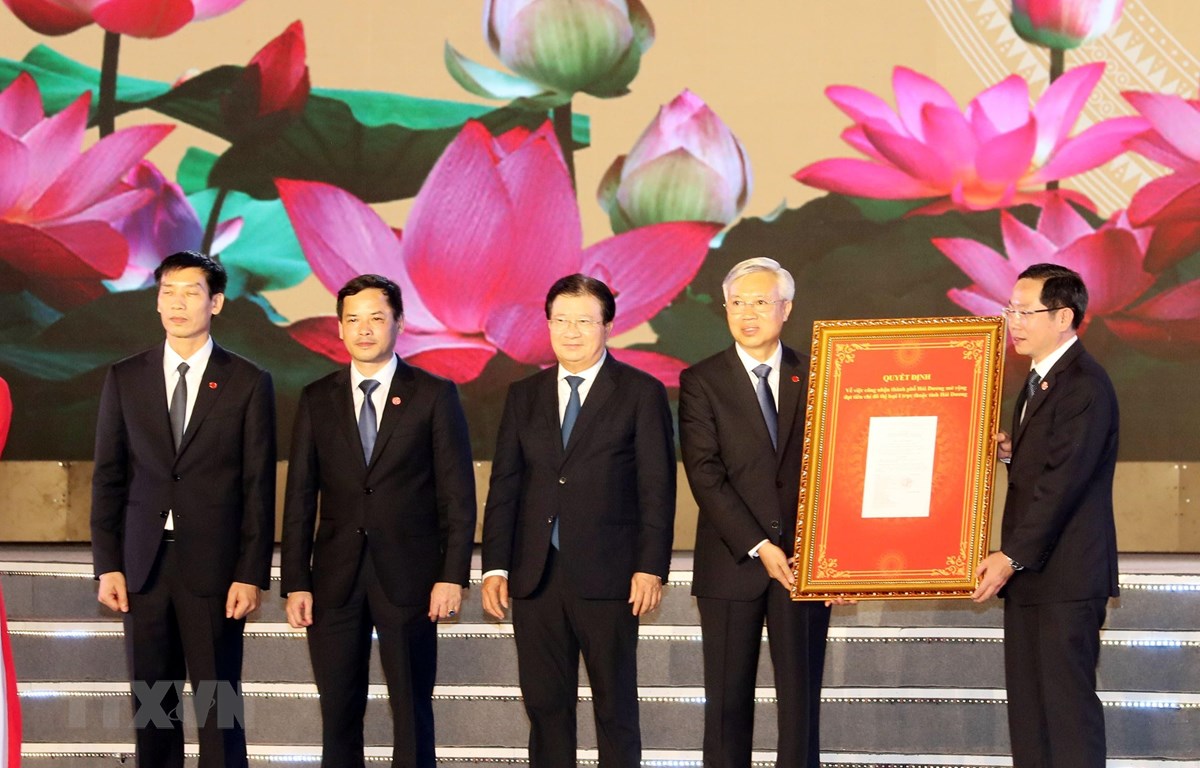 Lễ công bố quyết định công nhận thành phố Hải Dương là đô thị loại 1