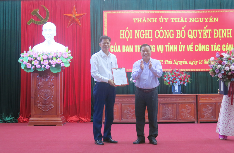Chỉ định đồng chí Phan Mạnh Cường giữ chức vụ Phó Bí thư Thành ủy Thái Nguyên