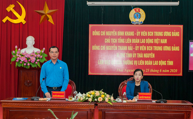 Chủ tịch Tổng Liên đoàn Lao động Việt Nam làm việc tại Thái Nguyên