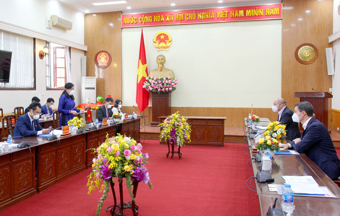 Lãnh đạo tỉnh tiếp đoàn Đại sứ quán Áo và Tập đoàn AT&S