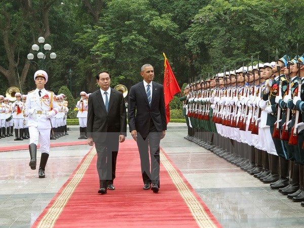 Chủ tịch nước chủ trì lễ đón chính thức Tổng thống Barack Obama