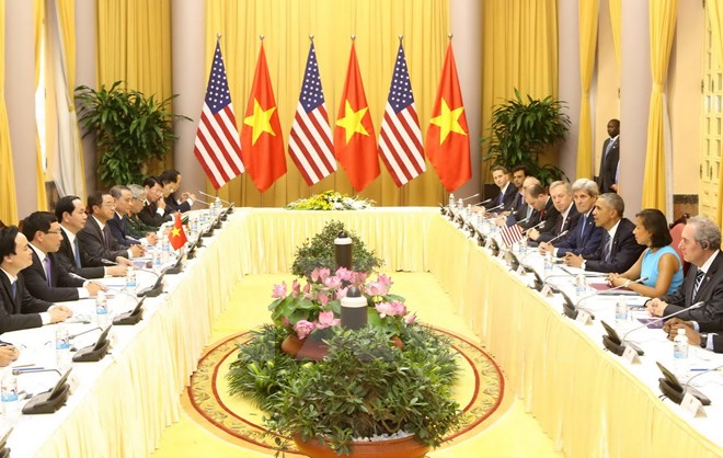 Chủ tịch nước Trần Đại Quang hội đàm với Tổng thống Barack Obama
