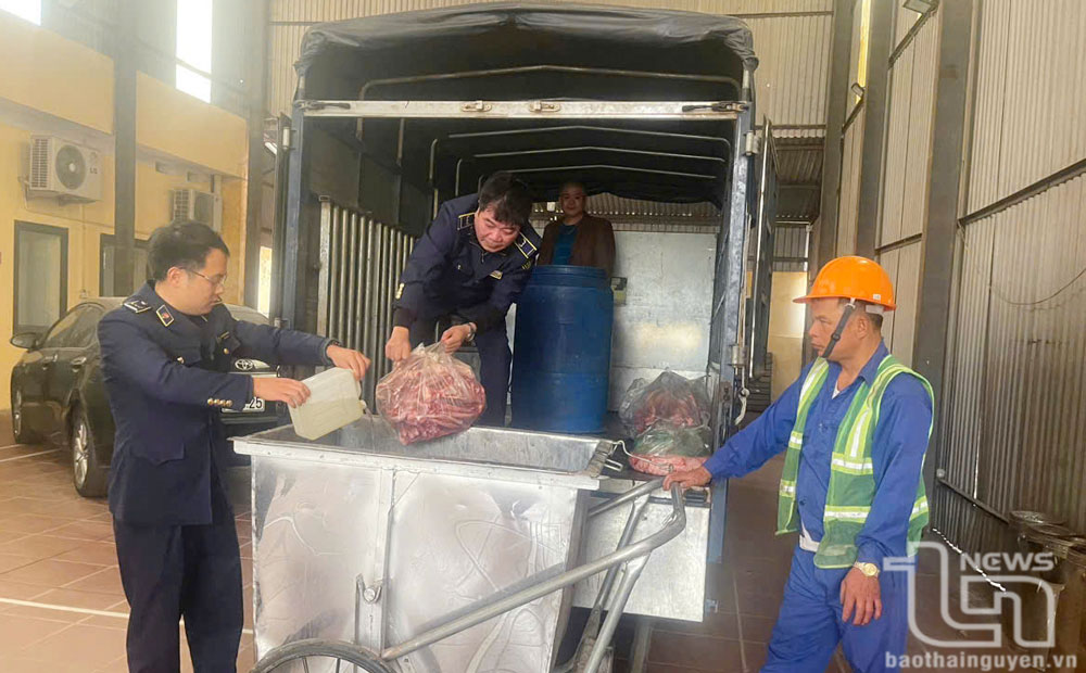 Tiêu hủy 240kg thịt lợn không rõ nguồn gốc