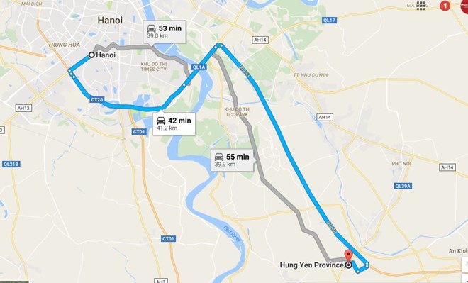 Đề xuất 900 tỷ đồng xây tuyến đường liên tỉnh nối Hà Nội-Hưng Yên