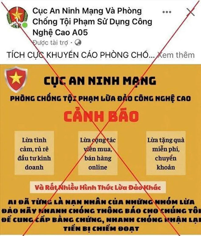 Cảnh báo việc giả danh các cục nghiệp vụ Bộ Công an để lừa đảo