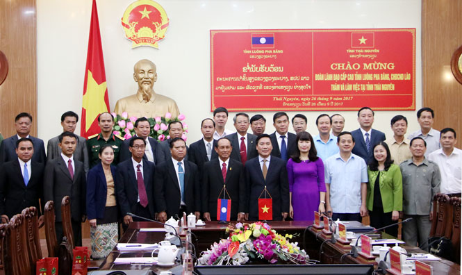 Đoàn lãnh đạo tỉnh Luông Pha Băng thăm và làm việc tại Thái Nguyên 