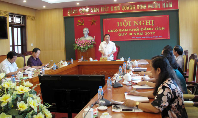 Hội nghị giao ban khối Đảng tỉnh quý III 