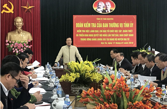 Kiểm tra việc quán triệt thực hiện Nghị quyết Trung ương 6 