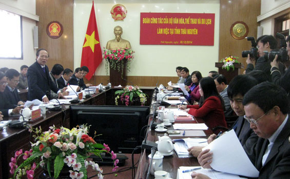 Bộ trưởng Văn hóa, Thể thao và Du lịch làm việc tại Thái Nguyên 
