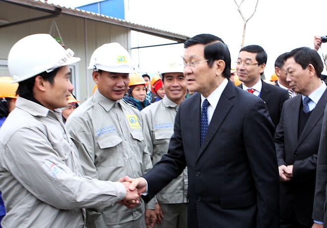 Chủ tịch nước thăm khu công nghiệp hỗ trợ Nam Hà Nội 