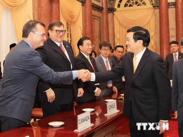 Chủ tịch nước tiếp các trưởng đoàn dự Hội nghị Bộ trưởng APEC