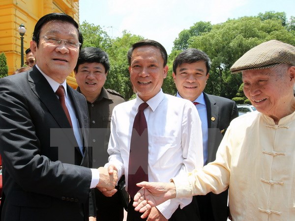 Chủ tịch nước Trương Tấn Sang gặp mặt đại diện các cơ quan báo chí