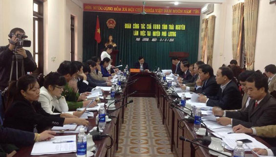 Đoàn công tác của tỉnh làm việc với huyện Phú Lương 
