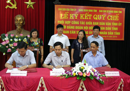 Ký kết Quy chế phối hợp về công tác dân vận 