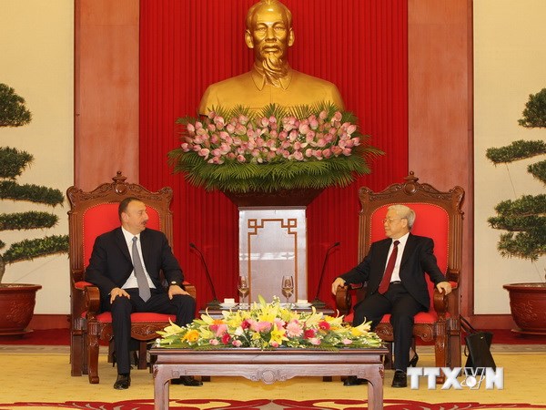 Tổng Bí thư Nguyễn Phú Trọng tiếp Tổng thống Cộng hòa Azerbaijan 