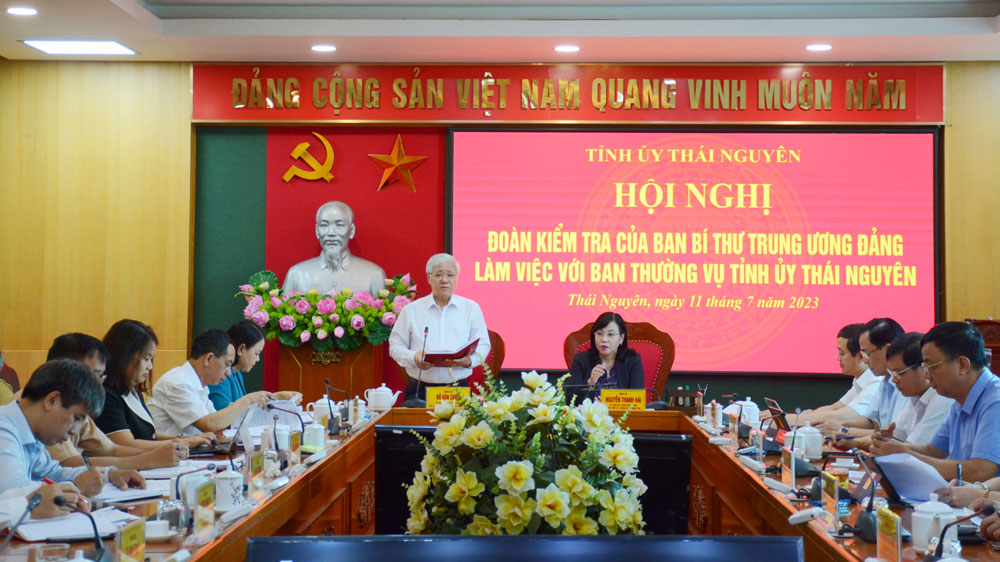 Đoàn kiểm tra của Ban Bí thư Trung ương làm việc tại Thái Nguyên