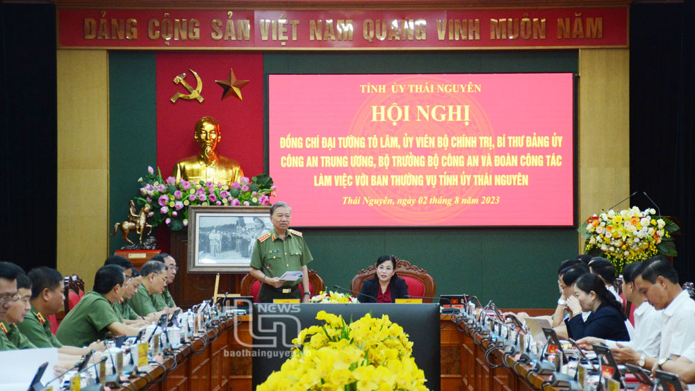 Bộ trưởng Bộ Công an Tô Lâm làm việc tại Thái Nguyên