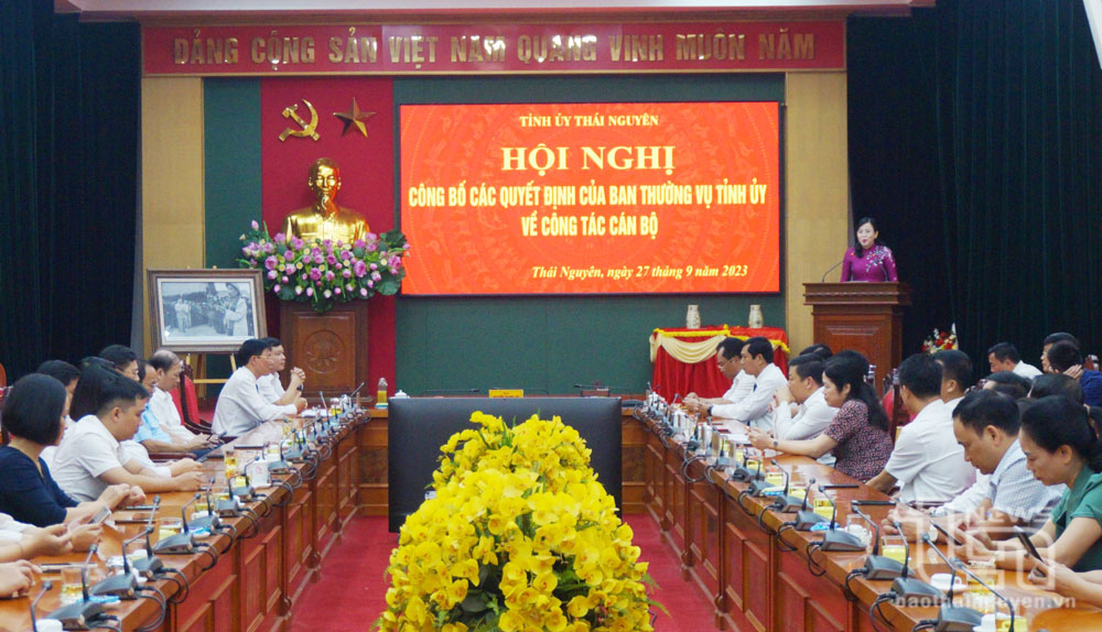 Công bố các quyết định của Ban Thường vụ Tỉnh ủy về công tác cán bộ