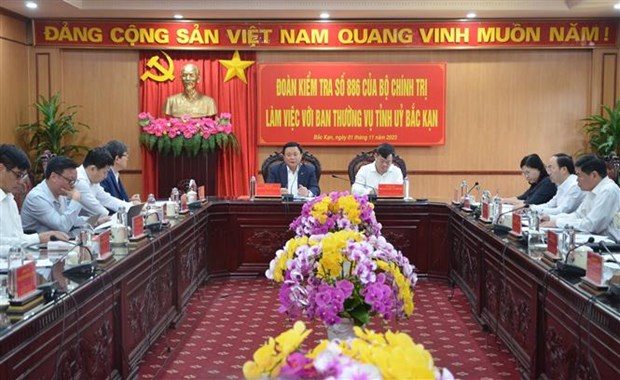 Đoàn kiểm tra của Bộ Chính trị làm việc với Tỉnh ủy Bắc Kạn