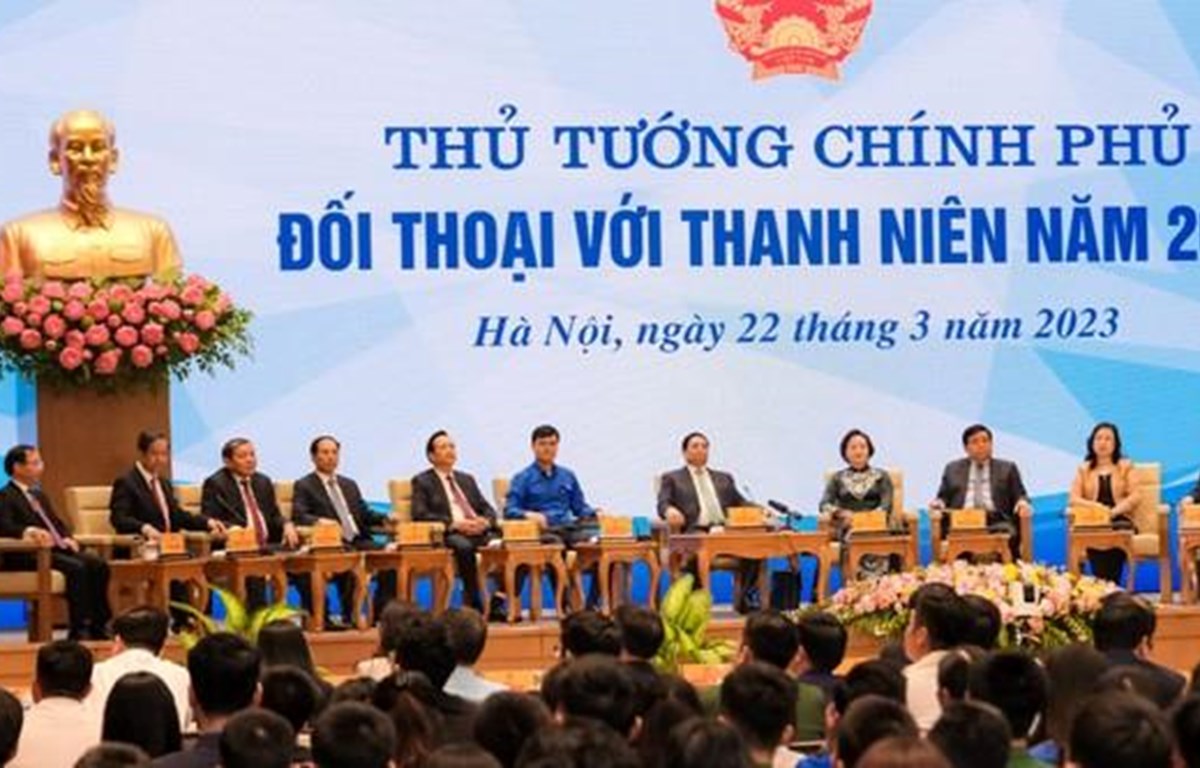 Thủ tướng Phạm Minh Chính đối thoại với thanh niên toàn quốc